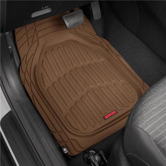FlexTough Floor Mats for Cars, Brown Deep Dish All-Weather Car Mats, Waterproof - Picture 3 of 6